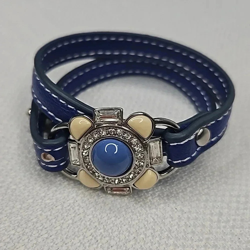 Lia Sophia Purple Leather Wrap‎ Bracelet